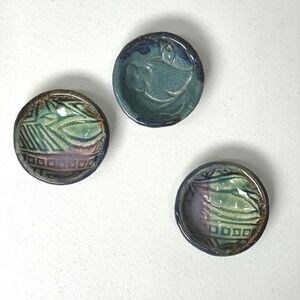Pottery Miniature Wasabi Sushi Dish Set of Three Ceramic‎ Dish 2.5" Multicolor